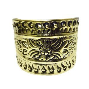 Gold Cuff Engraved Bracelet